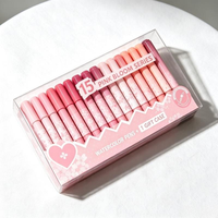 Boîte d'emballage transparente en PET recyclable pour stylos aquarelle, design pliable avec plateau en papier et impression de logo personnalisée