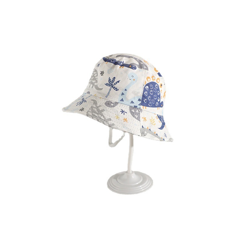 2021 Spring Autumn Thin Cartoon Customised Sun Hats Kids Unisex Baby Summer Cotton Cartoon Custom Beach Buckets Kids Hats