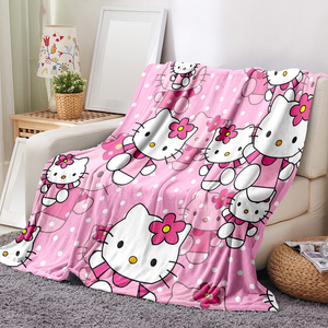 Wholesale Customized Cute Cartoon Kawaii Cat Printing Plush <b>Blanket</b> Custom Fleece Flannel <b>Throw</b> <b>Blankets</b> - Product Image 3