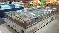 Congélateur commercial à îlot pour supermarché, pour crèmes glacées et aliments surgelés, avec fonction réfrigérateur combiné