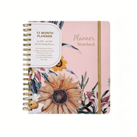 Cahiers personnalisés A4/A5 avec reliure spirale dorée, journal imprimé, carnet de notes, agenda quotidien pour l'école, le bureau, la papeterie