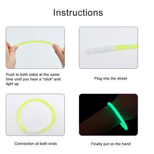 Lot de 100 bâtons lumineux néon de 8 pouces en gros, bracelets LED et lunettes lumineuses pour Halloween, Noël, Nouvel An, cadeaux de fête - Product Image 3