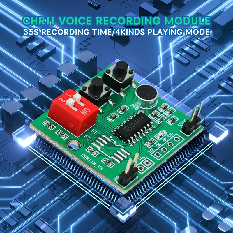 Módulo de gravação de voz 35S Módulo de voz com microfone livre de 0,5 W Módulo de gravação de voz de alto-falante