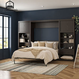 Невидимый переднее и боковое скольжение книжный шкаф складной настенный шкаф для кровати встроенный шкаф из массива дерева ДСП - Product Image 3