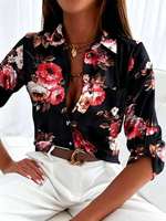 Chemises à manches longues confortables et tendance pour femmes européennes, style décontracté printemps-été, avec motifs imprimés – Vente en gros
