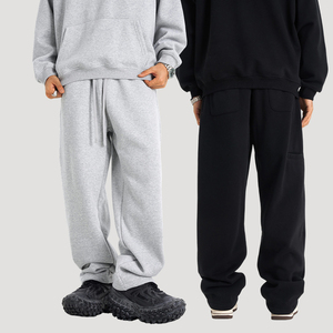 <span class=keywords><strong>Pantaloni</strong></span> <span class=keywords><strong>da</strong></span> <span class=keywords><strong>Uomo</strong></span> in Pile per Autunno/Inverno / <span class=keywords><strong>Pantaloni</strong></span> Casual a Gamba Dritta Larghi e Caldi in Cotone con Coulisse Personalizzabili OEM - Product Image 3