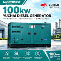 Groupe électrogène diesel 100 kW 125 KVA Yuchai refroidi par eau triphasé 4 fils, alimentation de secours pour la construction agricole, OEM ODM ATS