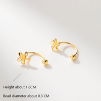 Boucles d'oreilles en argent sterling 925, style romantique, fleur, perle à vis, piercing, crochet d'oreille pour femmes, boucles d'oreilles simples à fleurs, bijoux de fête