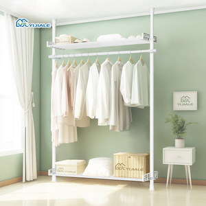 ราวแขวนเสื้อผ้าเหล็กพับได้แบบพกพา ยี่ห้อ YIJIALE แข็งแรง ทนทาน - Product Image 1