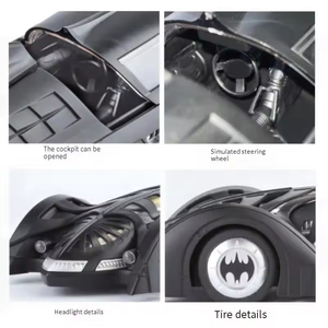 Modèle de voiture Batmobile en alliage moulé sous pression avec effet de brume, aileron arrière, télécommande, jouet RC pour garçons et fans de Batman - Product Image 3
