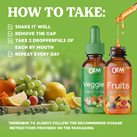 Hete Aanbieding OEM Fruit- en Groentesupplementen Hoge Kwaliteit Natuurlijke Fruit- en Groentevitamine Vloeibare Druppels voor Balans
