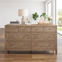 Commode de chambre à coucher en bois massif à 8 tiroirs avec un design moderne et minimaliste, rangement modulaire et écologique