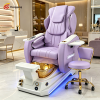 Nouveau design 2026 : Fauteuil de pédicure de luxe avec massage corporel complet automatique et revêtement en cuir durable pour salon de beauté