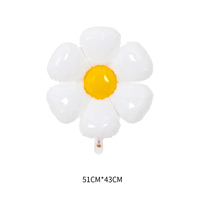 Ballons en aluminium personnalisés en gros, petites marguerites blanches, visage souriant, impression numérique à séchage rapide, décorations pour fêtes d'anniversaire