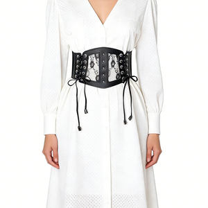Nouvelle mode ceinture large en cuir PU pour femmes Style décontracté noir avec dentelle Sexy et décoration de <span class=keywords><strong>corset</strong></span> boucle en alliage élastique en vrac - Product Image 5