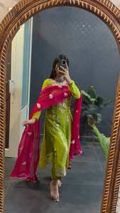 Último elegante diseñador indio estilo paquistaní bordado Salwar pantalones traje para mujer Función de boda y fiesta - Product Image 6