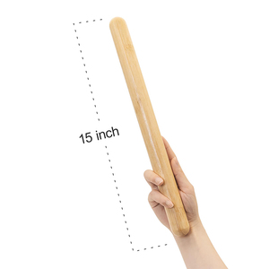 Rodillo moldeador de cuerpo de madera Natural de alta calidad de fábrica de bambú, herramienta de masaje Guasha, palo de masaje de bambú para masaje - Product Image 3