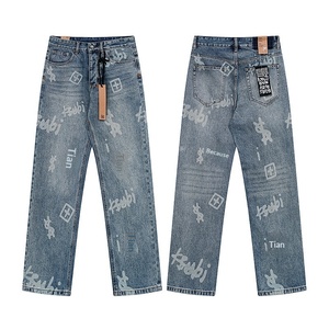 Jeans Denim HipHop <span class=keywords><strong>di</strong></span> Alta Qualità 100% Cotone, <span class=keywords><strong>Pantaloni</strong></span> da Uomo, Stile Y2K, Effetto Vissuto, Streetwear <span class=keywords><strong>di</strong></span> Lusso, Marca Designer Ksubiess - Product Image 5
