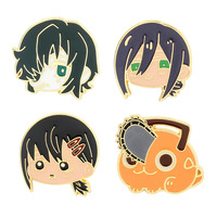 Broche en émail personnalisée style Q, motif démon tronçonneuse de dessin animé, pour sacs et accessoires vestimentaires, vente en gros
