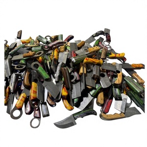 Couteau de chasse et de survie à lame fixe mini, pointe tombante, en acier Damas de qualité industrielle, fabriqué à la main, manche en bois OEM, facile à utiliser - Product Image 1
