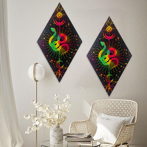 En stock: Tablero de tarot de madera con forma geométrica de diamante, un adorno de pared de madera de estilo gótico bohemio para sala de estar. - Product Image 4