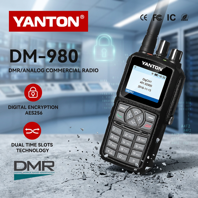 Handheld Portable Two-Way for Radio DM-980 Walkie Talkie for Security & Amateur Sports for Outdoor Use