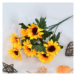 Bunga sutra buatan tunggal dekorasi ruang tamu bunga matahari bunga bunga matahari tampilan bunga
