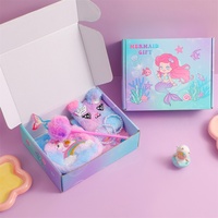 Coffret Cadeau Saison Rentrée des Classes : Carnet en Peluche Queue de Sirène Dessin Animé, Journal Intime Enfant, Bracelet et Sac ML01 (Non Relié)