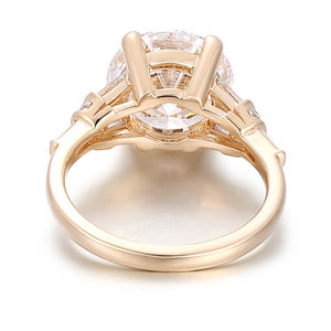 Anillo de Diamante Cultivado en Laboratorio de 5 Quilates, DEF, VVS, Oro Amarillo Sólido de 18K, 14K, 10K, Joyería Fina, Anillos Personalizados para Boda y Compromiso - Product Image 3