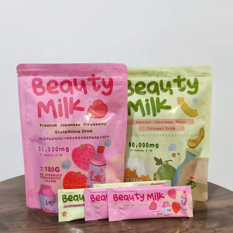 Minuman kolagen susu Melon kecantikan Jepang minuman bercahaya meningkatkan kulit bersinar untuk ekspor, bubuk kolagen matcha