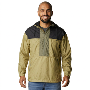 Chaqueta Cortavientos Impermeable con Bloques de Color, Chaqueta Anorak con Capucha para Hombre - Product Image 1