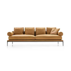 Sofá tapizado italiano de cuero para sala de estar, muebles tapizados de lujo, personalizados, 3, 4 y 5 plazas