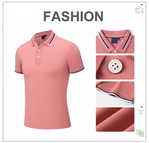 เสื้อโปโลผู้ชายผ้าไหมทอคุณภาพสูง 100% สไตล์ลำลอง พร้อมปักโลโก้ตามสั่ง แขนสั้น สไตล์กอล์ฟ - Product Image 2