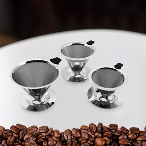 Reusable Single <strong>Filter</strong> Cup High Quality Stainless Steel <strong>Coffee</strong> Dripper Pour Over Cone Custom Double Layer Mesh <strong>Coffee</strong> <strong>Filter</strong> - Product Image 2