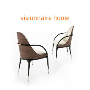Chaise <span class=keywords><strong>de</strong></span> salle à manger italienne <span class=keywords><strong>de</strong></span> luxe légère Chaise <span class=keywords><strong>de</strong></span> salle à manger décorée <span class=keywords><strong>de</strong></span> bavures en <span class=keywords><strong>noyer</strong></span> noir Chaise <span class=keywords><strong>de</strong></span> riz en cuir microfibre givré Villa - Product Image 5