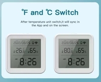 Horloge numérique intelligente Zigbee Tuya avec capteur de température et d'humidité, affichage de l'heure, moniteur thermo-hygromètre