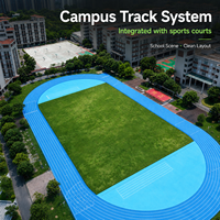 Piste d'athlétisme synthétique en caoutchouc Henghui Sports 13MM, système sandwich écologique, pour écoles et terrains de course professionnels en extérieur