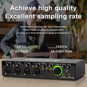 Mini 4 in 2 Out 24Bit 192 kHz Mixer DJ Console <strong>Recording</strong> USB Sound Card for Podcasting Studio Musical <strong>Instrument</strong> - Product Image 5