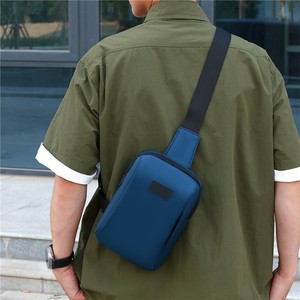 Men's Chest Bag Blue Large Capacity Solid Color Everyday Use - Product Image 1