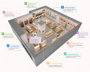 Diseño Interior Moderno y Lujoso para Tienda de Bebés, Estilo Nórdico Morandi, Madera de Roble y Mármol, Proyecto de Diseño Modular para Boutique Infantil - Product Image 2
