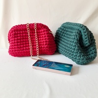 Penjualan laris tas Messenger modis lintas batas murni buatan tangan tas Clutch gaya terbuka Crochet wanita