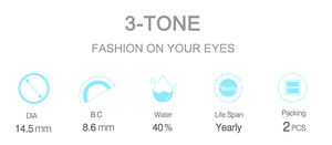 Muestra gratis Eye Lens Fresh New Look Lentes de contacto de colores Venta al por mayor Personal Brand Paper Box 3 Tone Lentes De Contacto De Color - Product Image 6
