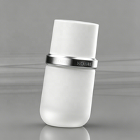 Ensemble de flacons en verre blanc pour emballage cosmétique avec bouchon à anneau argenté, logo personnalisé pour marque, étiquette privée, sérum, lotion