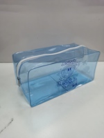 Pochette d'emballage en PVC transparent personnalisable (logo/couleur/taille), trousse à crayons zippée, sac de rangement de marque, sac de voyage portable et étanche
