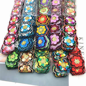 Pita Renda Payet Bordir Afrika Pita Trim Bunga Besi Pada Kain Pakaian Diy 16 Warna Stok Tersedia - Product Image 3