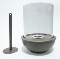 Bongo BGA11061 Cheminée décorative moderne en métal pour table, avec écran de protection