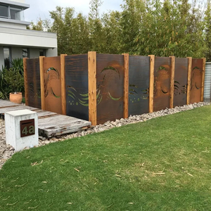 Panel de Cerca Metálica de Acero Corten de Alta Calidad, Estilo Nórdico Turco, Ecológico, para Jardín, con Privacidad, Altura Personalizable, Impresión Láser - Product Image 2