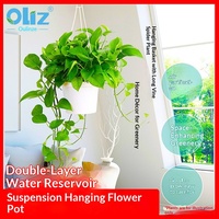 Oulinze Pot de fleurs suspendu d'intérieur, jardinière de balcon auto-arrosante en PP durable, idéal pour plantes araignées et Pothos, spécial personne paresseuse