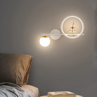 Applique Murale LED Industrielle Simple et Créative, Motif Lune, Astronaute, Tête de Cerf, Décoration Personnalisée pour Chambre à Coucher, Éclairage Mural d'Ambiance