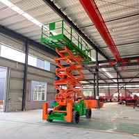 Platform Kerja Udara 12m All Terrain Scissor Lift Bertenaga Diesel 4WD untuk Medan Kasar, Kapasitas 450kg, Bersertifikasi GS/CE untuk Medan Berlumpur